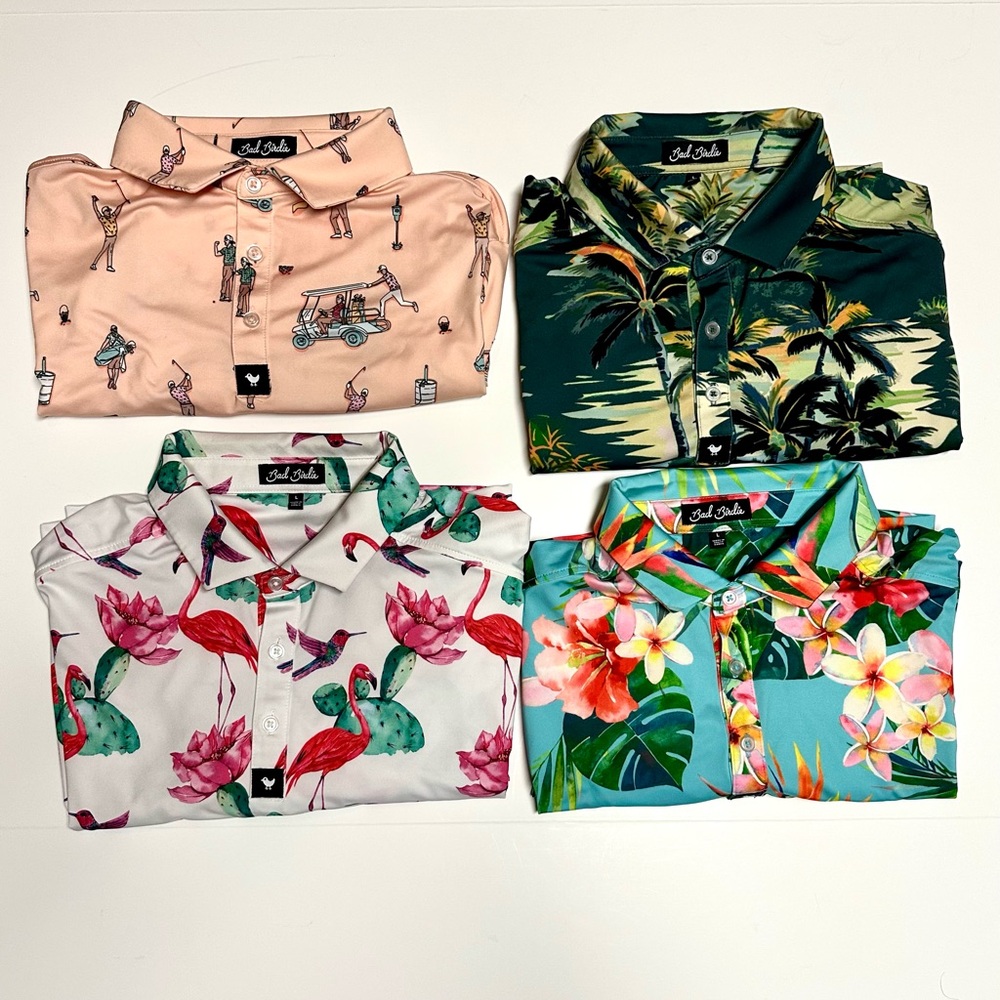 Lot of 4 - Bad Birdie Golf Polo Shirts - Men’s Large